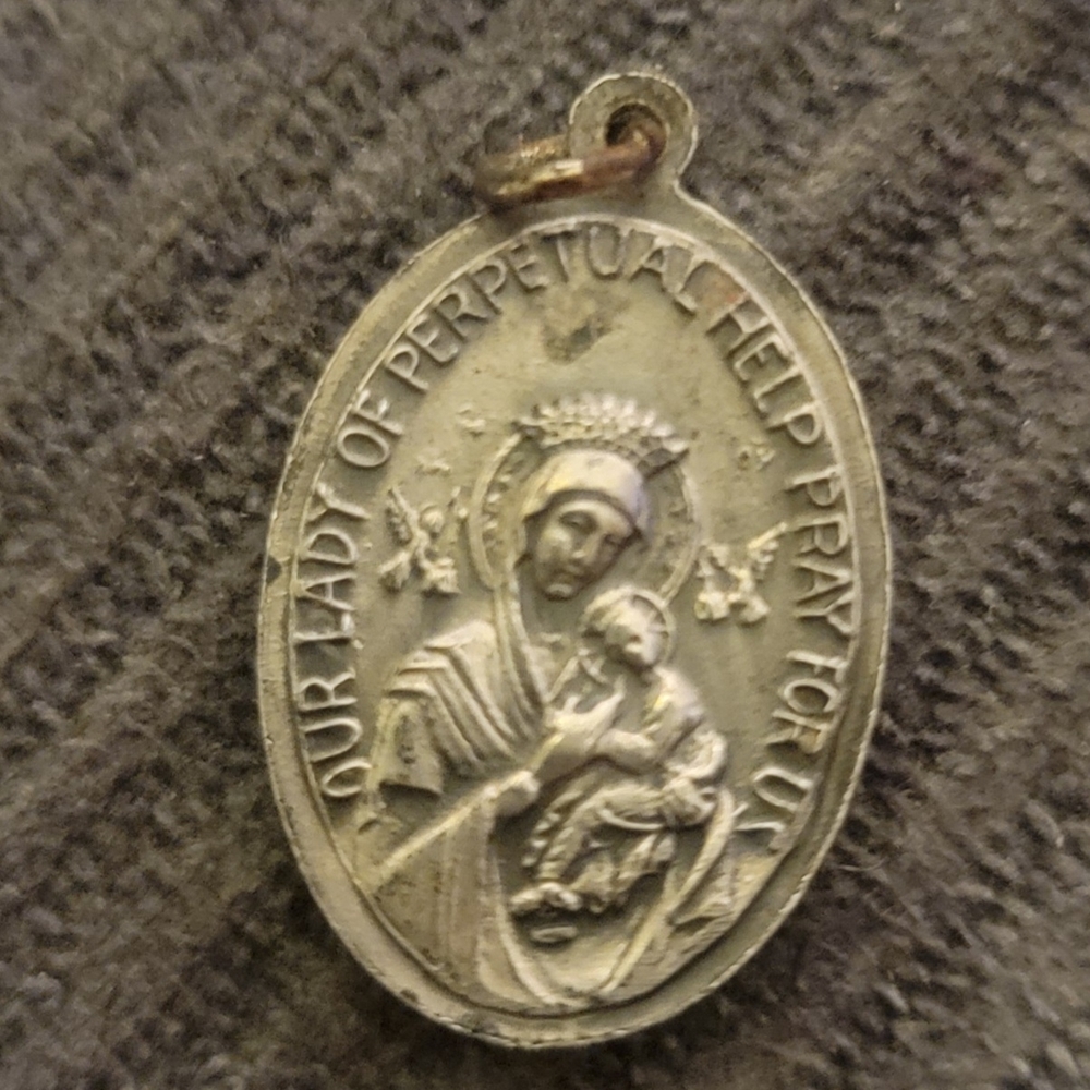 Vintage Medal Pendant St. Gerard and Our Lady of Perpetual